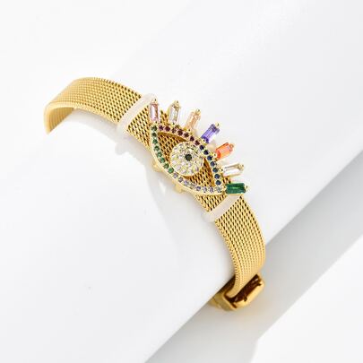 Cubic Zirconia Eye Decor Bracelet