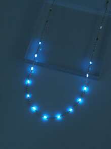 Vòng cổ trang trí hạt phát sáng trong bóng tối - Bạc - Xem 1