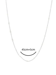 Vòng cổ trang trí hạt phát sáng trong bóng tối - Bạc - Xem 3