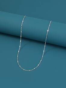 Vòng cổ trang trí hạt phát sáng trong bóng tối - Bạc - Xem 4