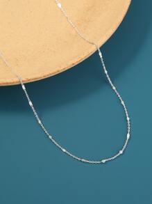 Vòng cổ trang trí hạt phát sáng trong bóng tối - Bạc - Xem 2