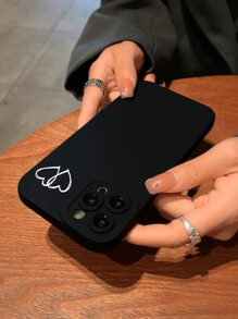 Husă pentru telefon cu model de inimă - Alb-negru - Vizualizare 2