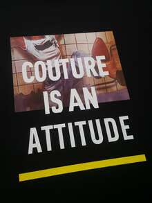 Manfinity 男士標語圖案T恤 - 黑色 - 查看 3