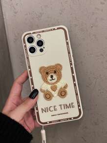 Cartoon Bear Phone Case With Lanyard Compatible With iPhone15/15Plus/15Pro/15Promax - Multicolor - View 2