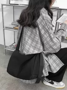 Nhẹ, Túi đeo chéo bằng vải tối giản dành cho doanh nhân dành cho nữ tuổi teen Sinh viên đại học, tân binh và nhân viên văn phòng Hoàn hảo cho văn phòng, đại học, công việc, kinh doanh, đi làm - màu đen - Xem 1