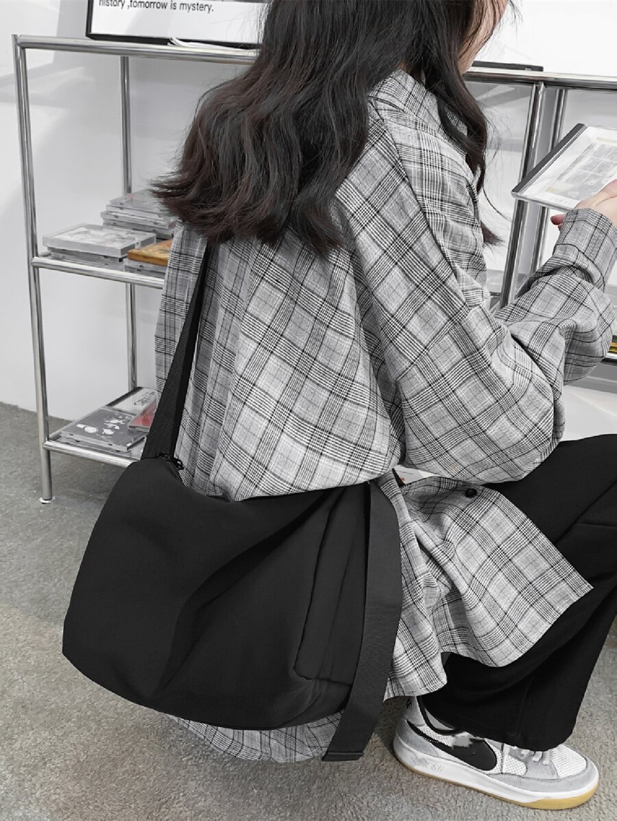 Nhẹ, Túi đeo chéo bằng vải tối giản dành cho doanh nhân dành cho nữ tuổi teen Sinh viên đại học, tân binh và nhân viên văn phòng Hoàn hảo cho văn phòng, đại học, công việc, kinh doanh, đi làm - màu đen - Xem 1