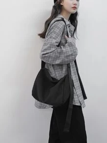 Nhẹ, Túi đeo chéo bằng vải tối giản dành cho doanh nhân dành cho nữ tuổi teen Sinh viên đại học, tân binh và nhân viên văn phòng Hoàn hảo cho văn phòng, đại học, công việc, kinh doanh, đi làm - màu đen - Xem 3