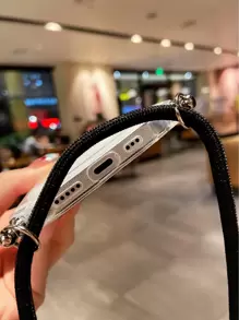 透明插卡槽附帶繩子手機外殼 - 無色 - 查看 4