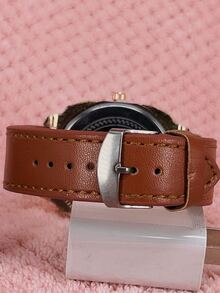 Đồng hồ thạch anh ba mặt số nam - màu nâu - Xem 2