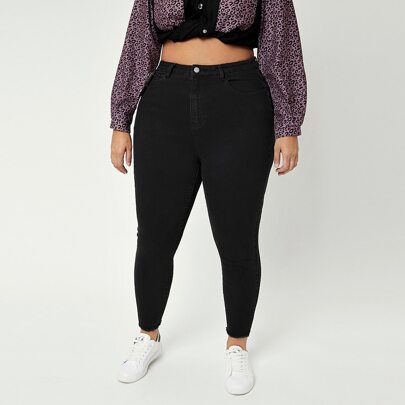 Plus Size Stretchy Sexy Black Jeans