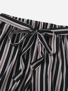 Quần Short kích thước lớn Thắt lưng Sọc Boho - Nhiều màu - Xem 4