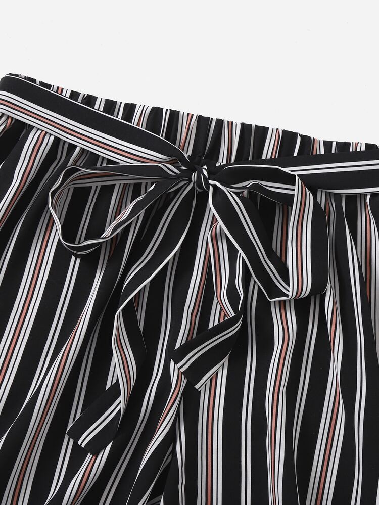 Quần Short kích thước lớn Thắt lưng Sọc Boho - Nhiều màu - Xem 4