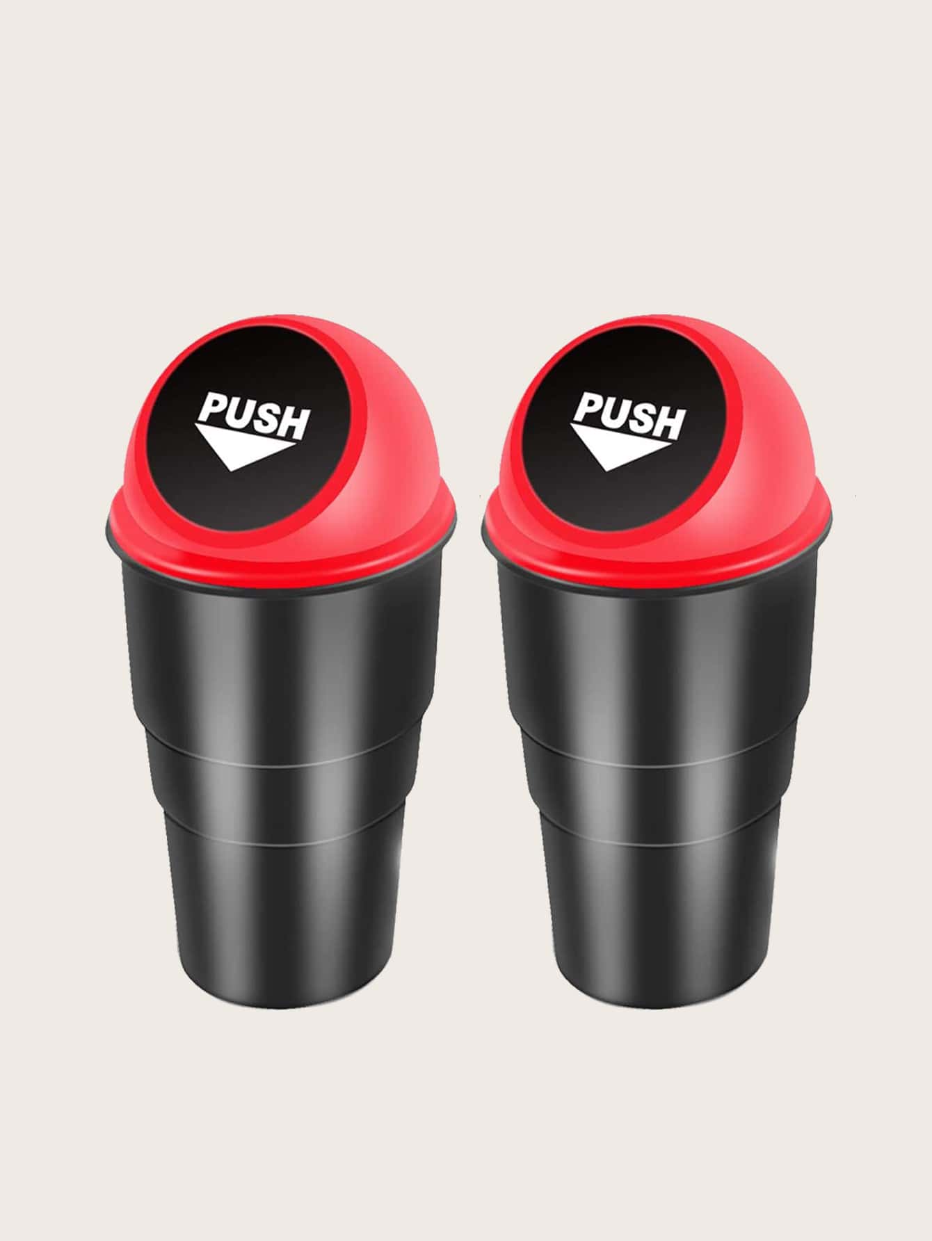 2 Piezas Personalizado Mini Bote De Basura Para Coche - Rojo - Ver 1