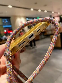 Bao đựng điện thoại có khe cắm thẻ trong suốt có dây buộc - Màu vàng - Xem 3