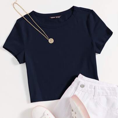 Marled Knit Solid Tee