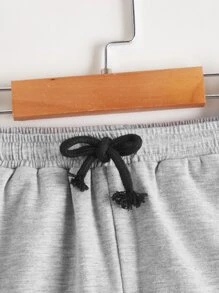 SHEIN Young Boy 2pcs Patched Drawstring Waist Track Shorts - Multicolor - View 8