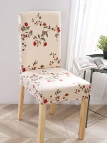 Funda de silla elástica con estampado de flor