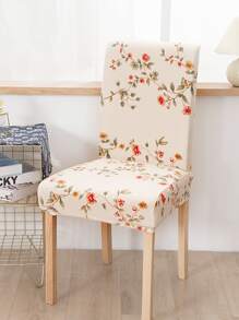 Funda de silla elástica con estampado de flor