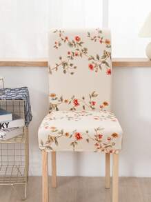 Funda de silla elástica con estampado de flor