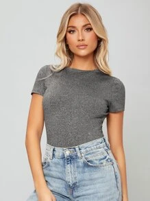 SHEIN Essnce 合適合身連體衣 - 深灰色 - 查看 5