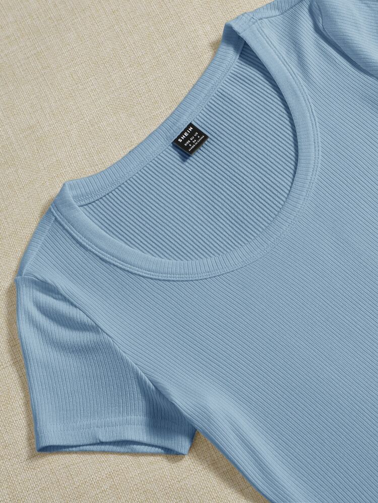 Scoop Neck Rib-knit Bodysuit