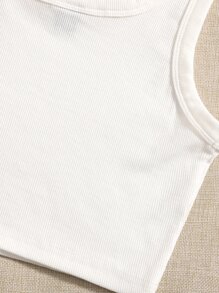 Muchica 2 piezas Top tank unicolor tejido de canalé - Rojo y blanco - Ver 5