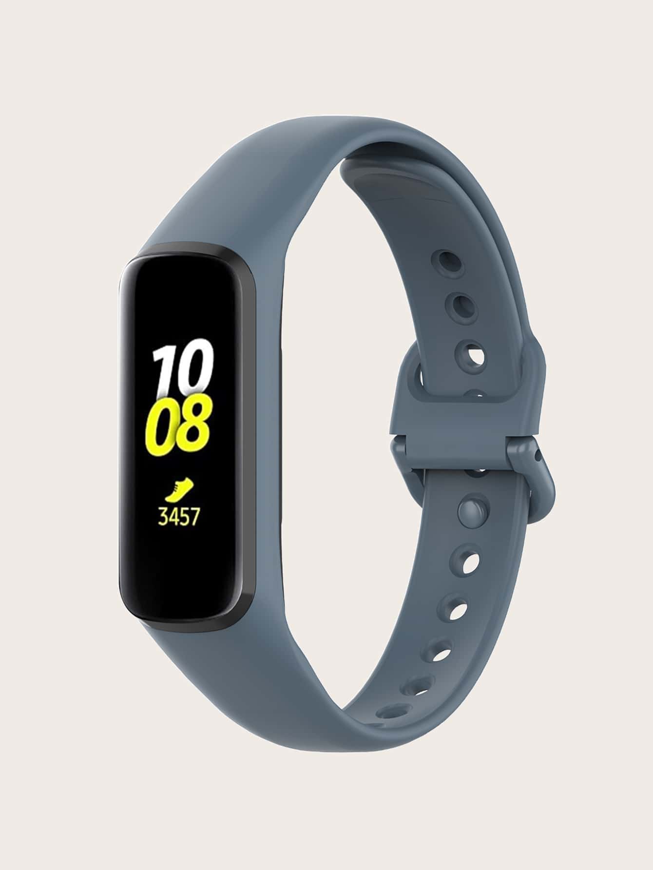 素色矽膠錶帶適用於三星 Galaxy Fit2 - 深灰色 - 查看 1