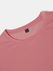 Manfinity Hypemode 男士卡通和字母圖案T恤 - 粉色 - 查看 5