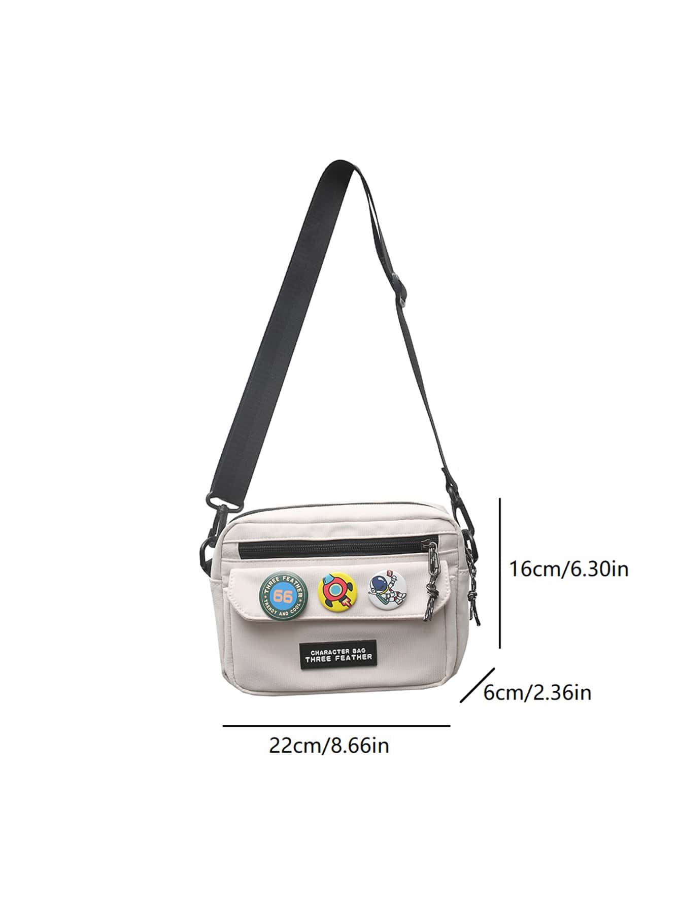 High School Students University Freshman Multifunctional Sling Bag Shoulder Bag Casual Bag Waterproof Nylon Crossbody Bag For Men, Handbag Schoolbag For Travel,College,Outdoors,Sports,Commute Sling Bag Shoulder Bag Side Bag Square Bag For Holiday Summer Men Gifts Sling Bag For Man Man Bag Cross Body Bag Side Bag Back To School School Supplies Fall Messenger Bag Bag For Man Cylinder Bag Old Money Halloween Christmas - Beige - View 3