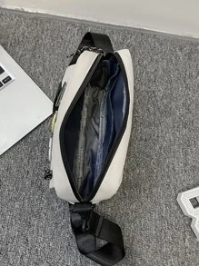 High School Students University Freshman Multifunctional Sling Bag Shoulder Bag Casual Bag Waterproof Nylon Crossbody Bag For Men, Handbag Schoolbag For Travel,College,Outdoors,Sports,Commute Sling Bag Shoulder Bag Side Bag Square Bag For Holiday Summer Men Gifts Sling Bag For Man Man Bag Cross Body Bag Side Bag Back To School School Supplies Fall Messenger Bag Bag For Man Cylinder Bag Old Money Halloween Christmas - Beige - View 5