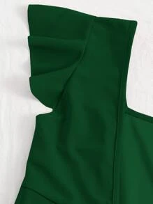 SHEIN Essnce Crop Top mit Rüschen Armloch, Band hinten