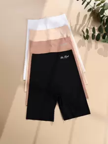 SHEIN 4 条装休闲简约字母印花纯色三角裤