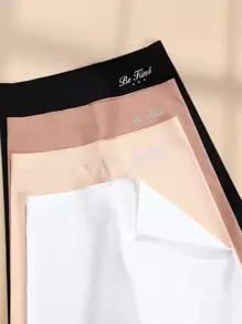 SHEIN 4 条装休闲简约字母印花纯色三角裤