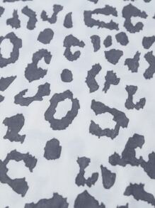 SHEIN LUNE Leopard Print Round Neck Tee - White - View 3