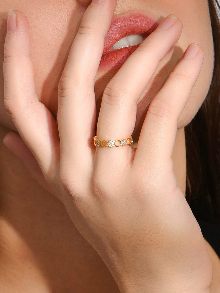 Vòng cửa tay áo Khối Zirconia  Trang trí - Vàng - Xem 1