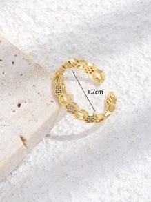 Vòng cửa tay áo Khối Zirconia  Trang trí - Vàng - Xem 3