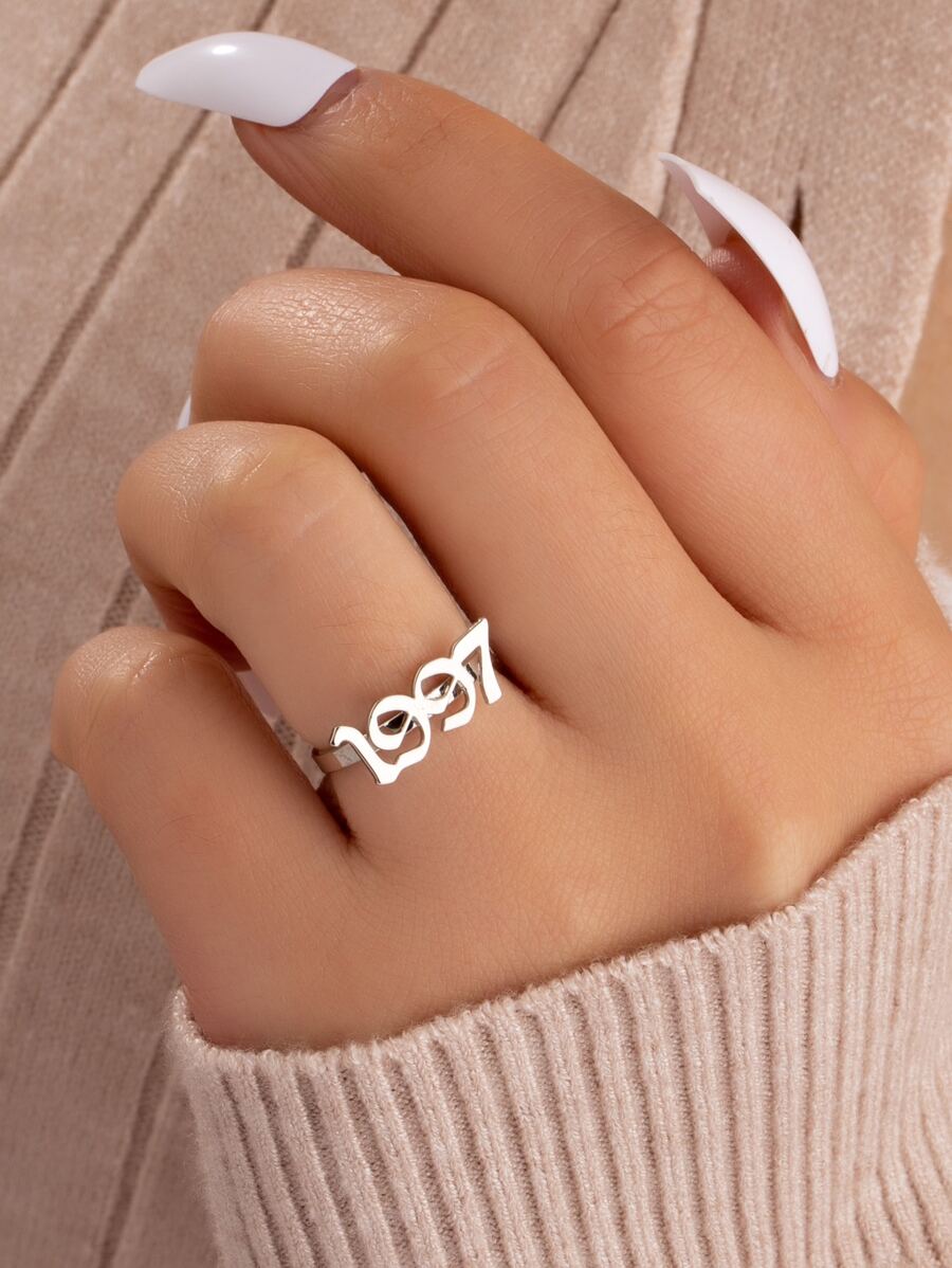 Nhẫn trang trí số năm - Bạc - Xem 1