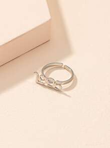 Number Decor Ring - Silver - View 2