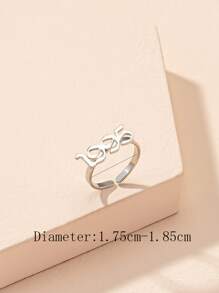 Number Decor Ring - Silver - View 4