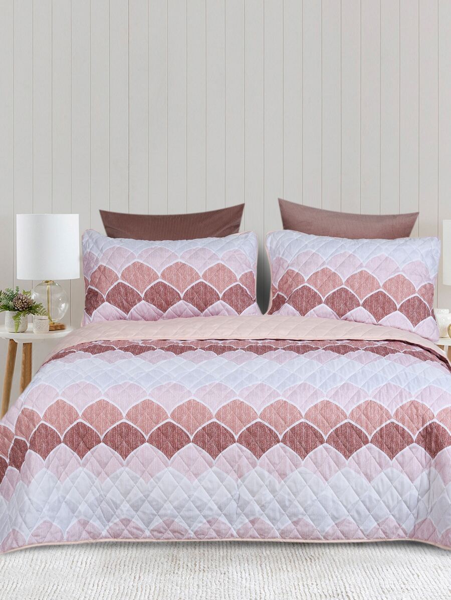 魚鱗圖案衍縫床單套裝 - 彩色 - 查看 1