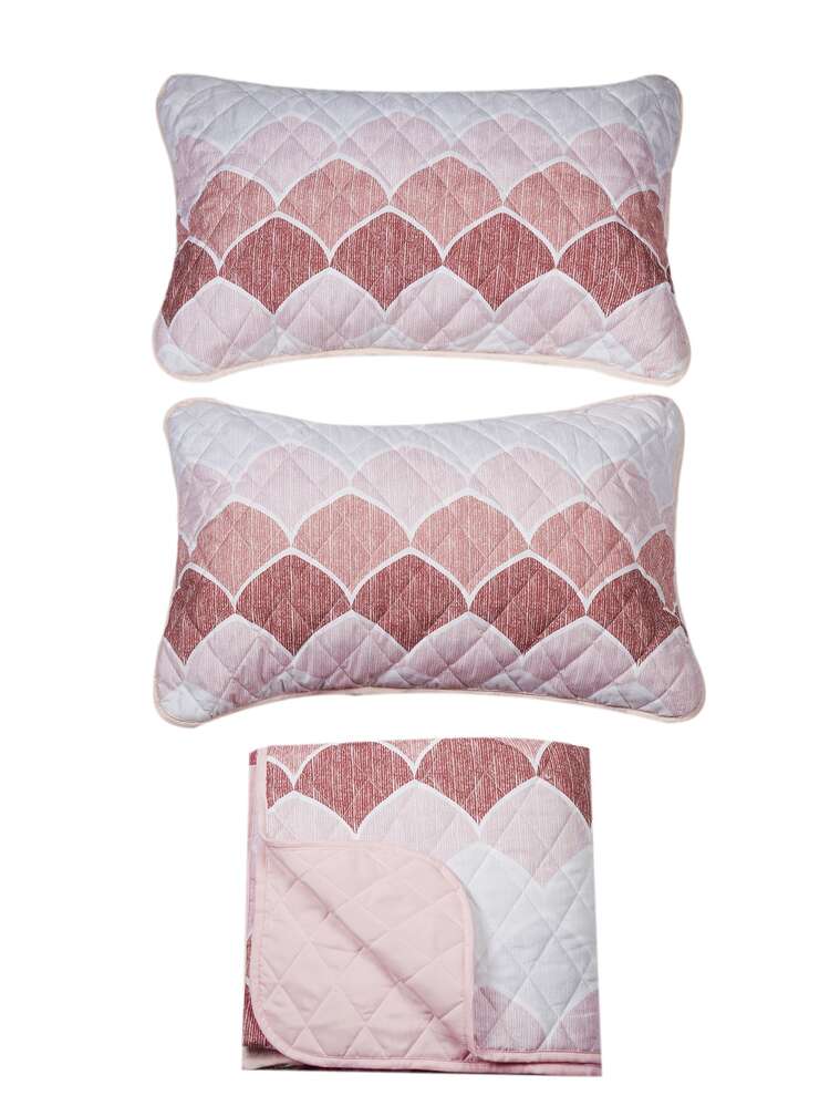 Set colcha con estampado de escamas de pescado guateado - Multicolor - Añade 4