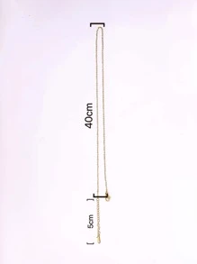 水鑽花朵掛飾項鍊 - 金黃色 - 查看 4