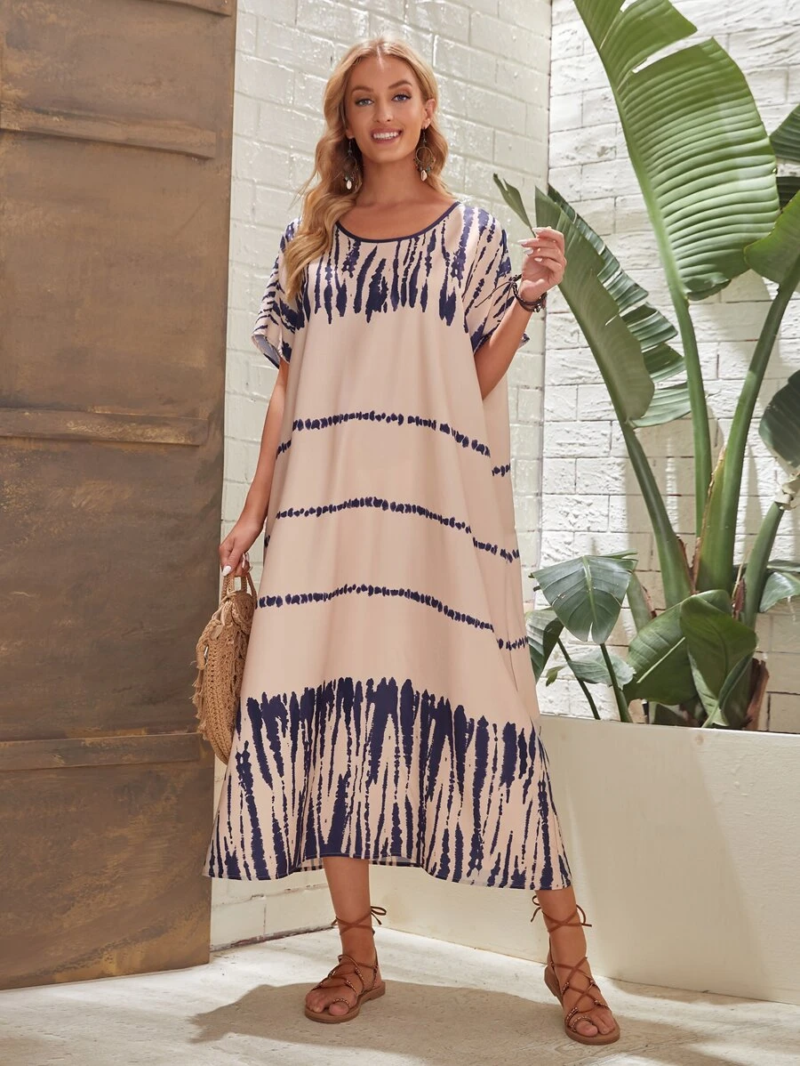 EMERY ROSE 紮染蝙蝠袖連衣裙 - 彩色 - 查看 1