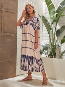 EMERY ROSE 紮染蝙蝠袖連衣裙 - 彩色 - 查看 3