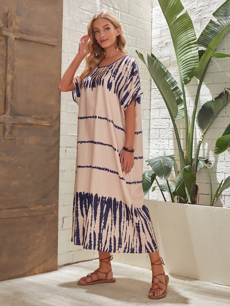 EMERY ROSE 紮染蝙蝠袖連衣裙 - 彩色 - 查看 3