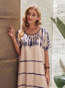 EMERY ROSE 紮染蝙蝠袖連衣裙 - 彩色 - 查看 5