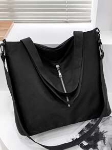 Nhẹ, Túi tote đeo vai công suất lớn dành cho doanh nhân dành cho nữ tuổi teen Sinh viên đại học, tân binh và nhân viên văn phòng Hoàn hảo cho văn phòng, trường đại học, công việc, kinh doanh, đi làm, ngoài trời, du lịch, đi chơi - màu đen - Xem 2