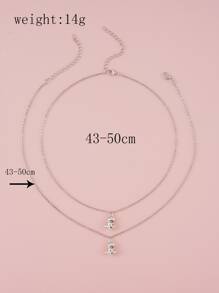 2 chiếc vòng cổ quyến rũ khủng long - Bạc - Xem 3