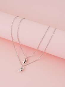 2 chiếc vòng cổ quyến rũ khủng long - Bạc - Xem 4