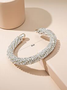 Rhinestone Decor Cuff Bangle